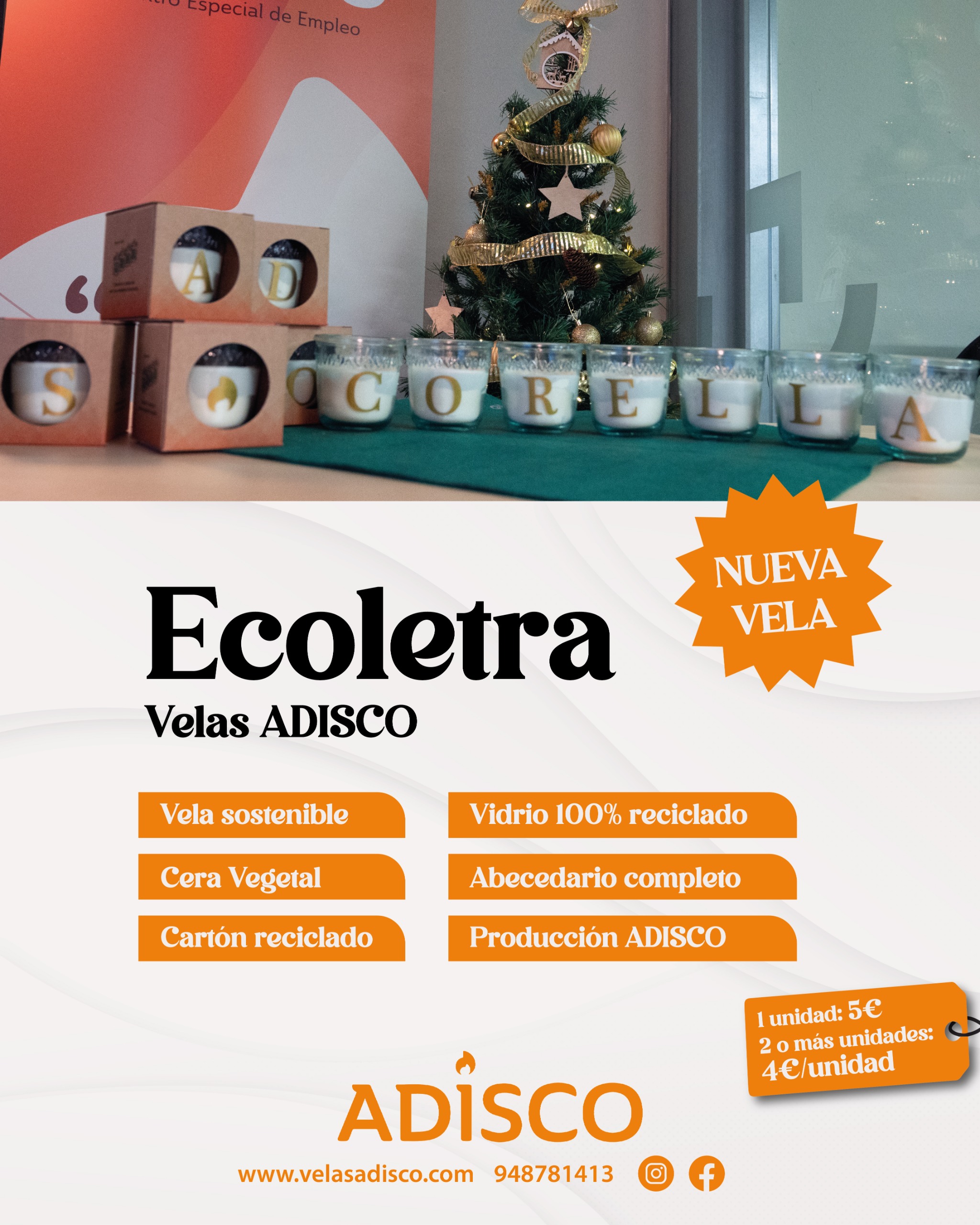 Vela Ecoletra 100% sotenible - Imagen 2